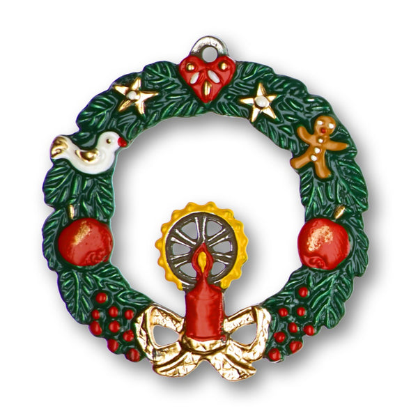 Christmas Wreath Ornament by Kuehn Pewter