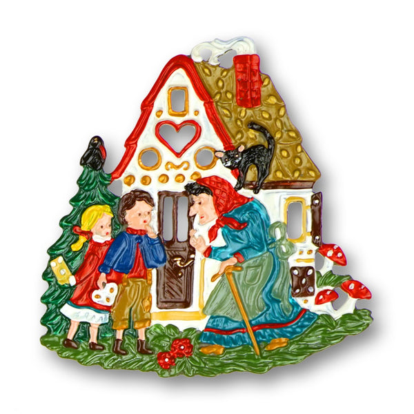 Hansel and Gretel with Gingerbread Haus Ornament by Kuehn Pewter