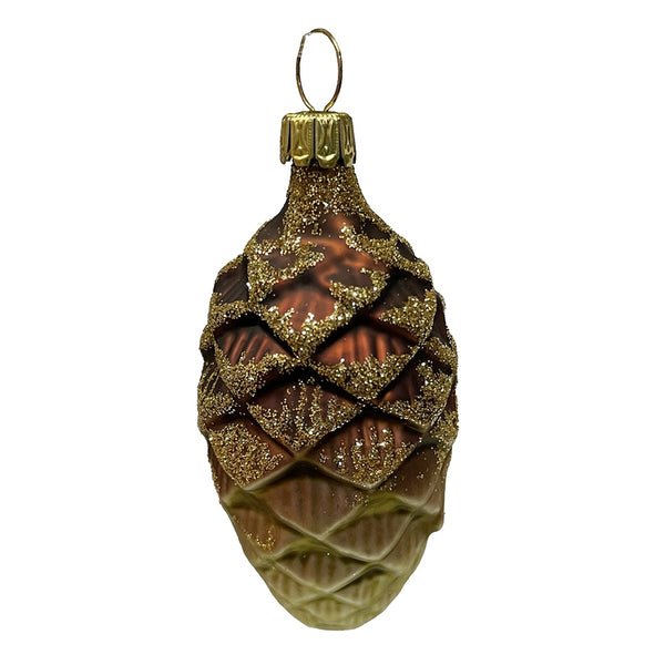 Brown to Green Pinecone Ornament by Old German Christmas