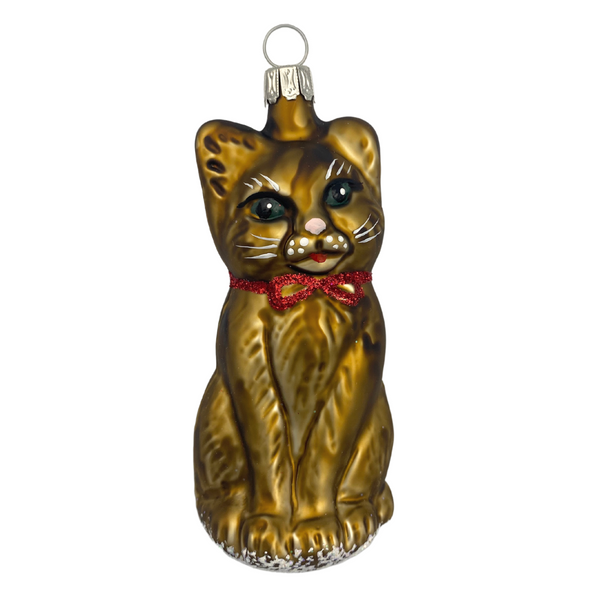 Brown Cat Ornament by Old German Christmas