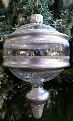 Silver Crystal Drop Ornament by Old German Christmas