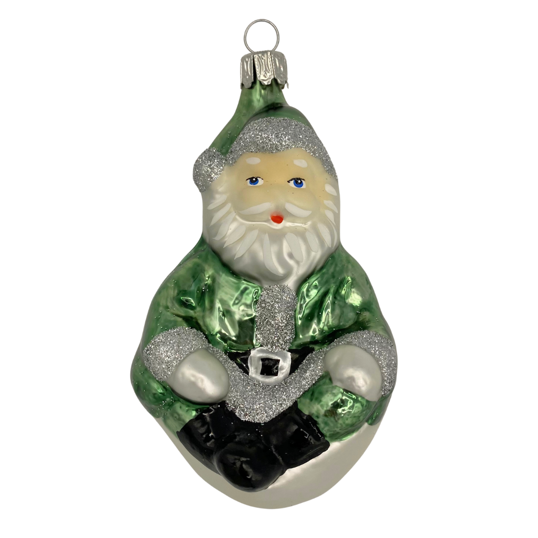 Sitting Santa, Green by Old German Christmas