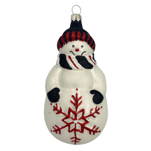 Snowman with Black and Red Plaid Scarf by Old German Christmas