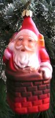 Santa in Chimney Ornament by Old German Christmas