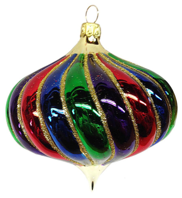 Colorful Onion Ornament by Old German Christmas
