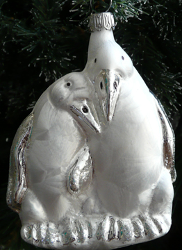 Icy Penguin Couple Ornament by Old German Christmas