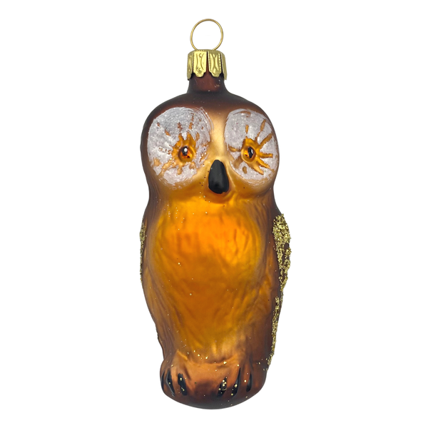 Golden Brown Owl, Ornament by Old German Christmas