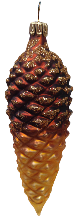 Brown to Gold Pine Cone Ornament by Old German Christmas