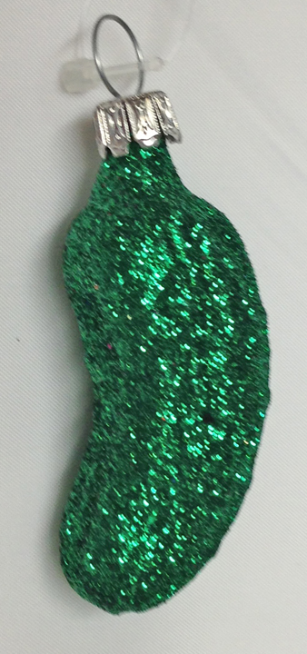 Small Pickle with Glitter Ornament by Old German Christmas