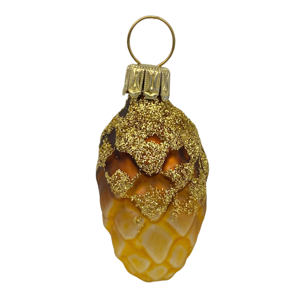 Mini Brown and Gold Ombre Pinecone Ornament by Old German Christmas