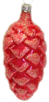Pinecone, 2.75", red by Old German Christmas