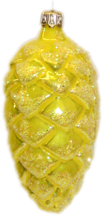 Yellow Pine Cone Ornament by Old German Christmas