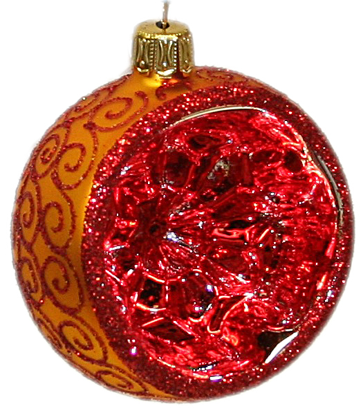 Gold Matte Reflector with Snake Ribbon Design Ornament by Old German Christmas