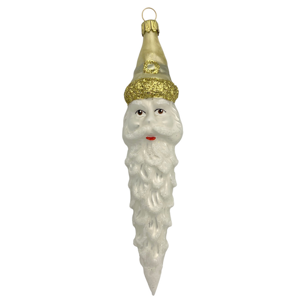 Santa Pinecone with Champagne Gold Hat, Ornament by Old German Christmas