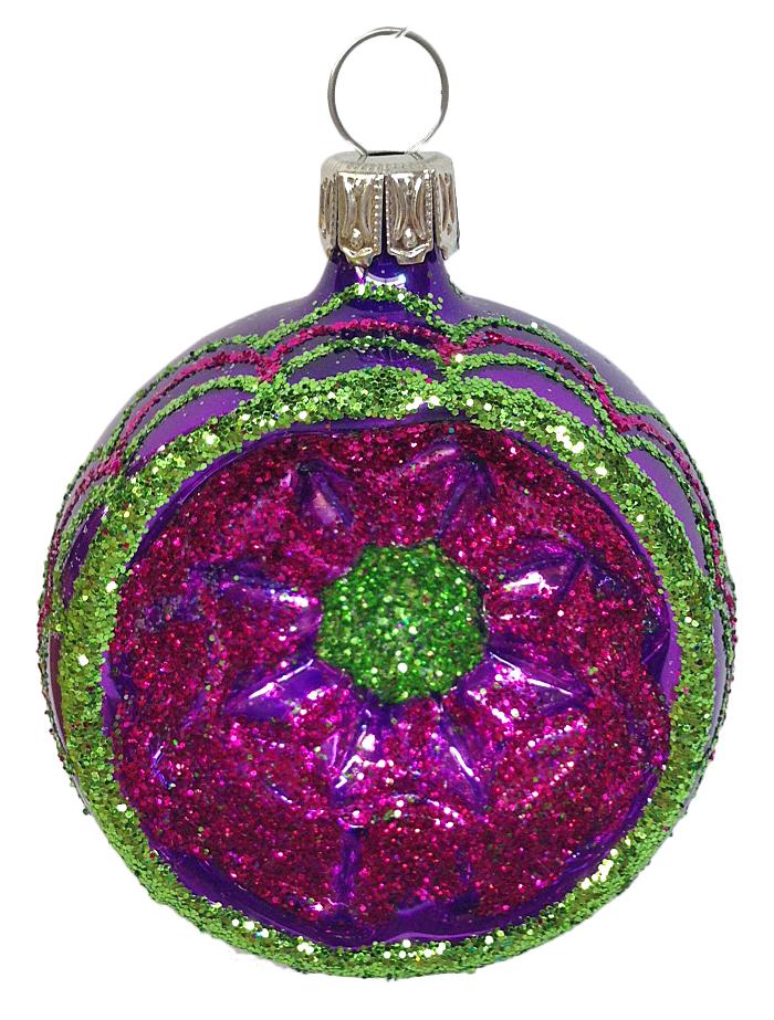 Small Purple Reflector Ornament by Old German Christmas