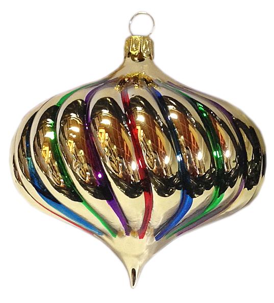 Gold Rainbow Drop Ornament by Old German Christmas