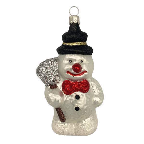Snowman with broom, black and red by Old German Christmas