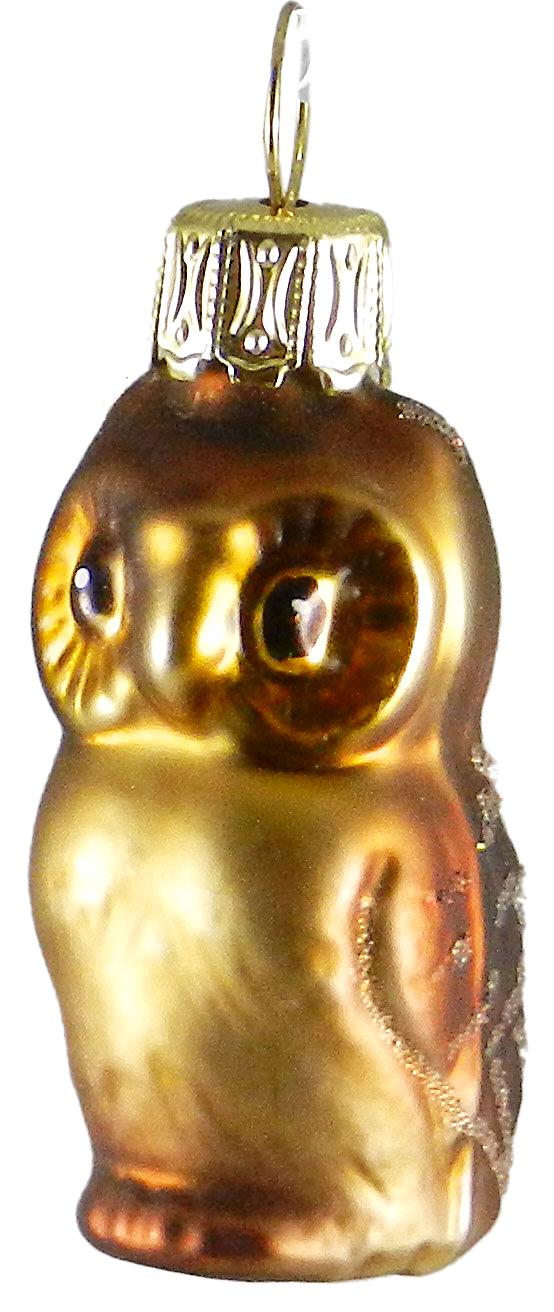 Mini Owl, Bronze, Gold Ornament by Glas Bartholmes