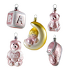 Pink Baby's First, Set of Five Ornaments by Glas Bartholmes