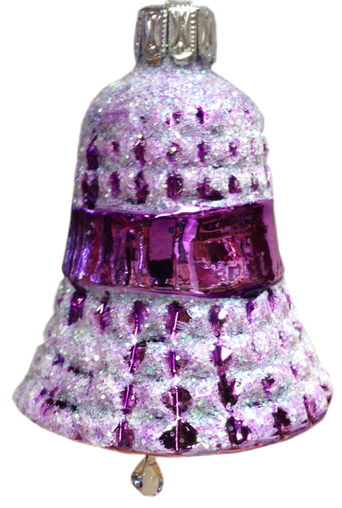 Purple Waffled Bell Ornament by Glas Bartholmes