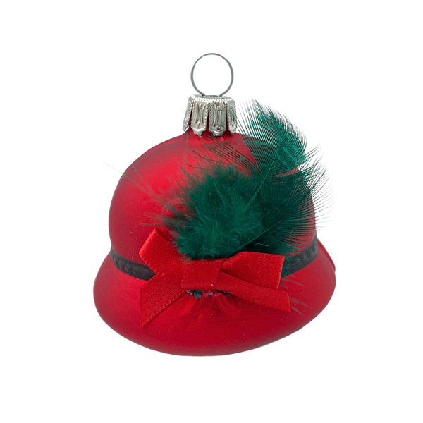 Ladies Bavarian Hat Red Ornament by Glas Bartholmes