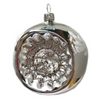 Silver and White Ball Ornament by Glas Bartholmes