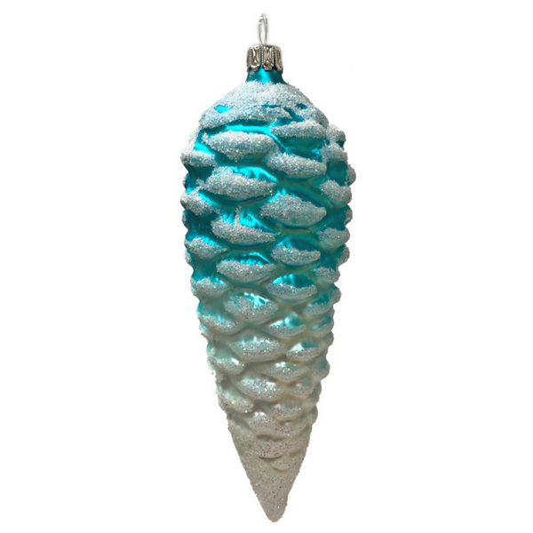 12 cm Pinecone, turquoise by Glas Bartholmes