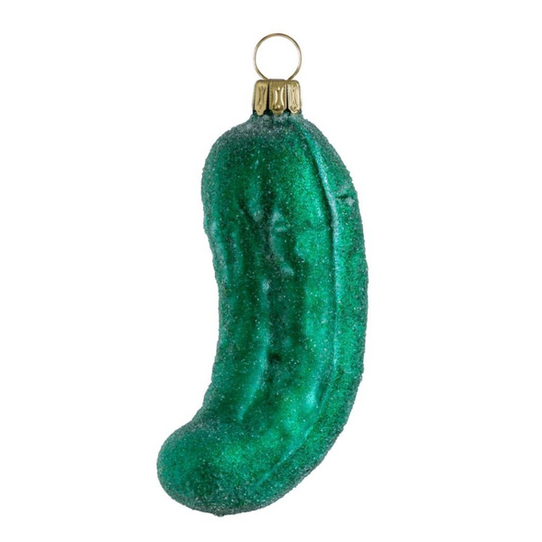 Large Frosted Christmas Pickle, Ornament by Glas Bartholmes
