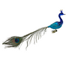 Large Blue Peacock with Flair Crown Ornament by Glas Bartholmes