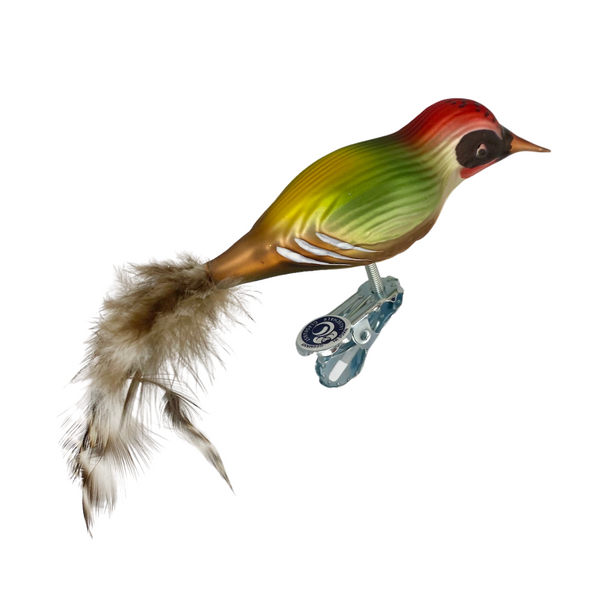 Green Woodpecker Ornament by Glas Bartholmes