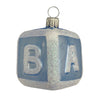 Baby Block Ornament, blue by Glas Bartholmes