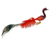 Peacock with real feather, red ombre by Glas Bartholmes