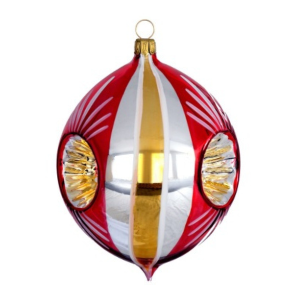 Nostalgic Stripes Reflector Egg Ornament by Glas Bartholmes