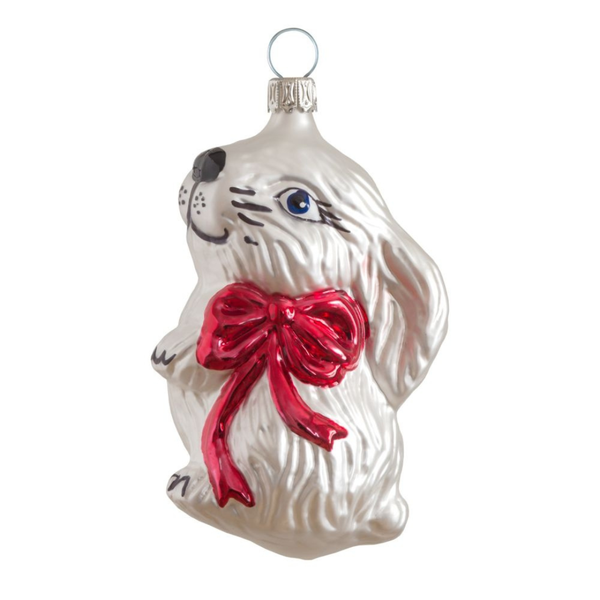 White Hermione Rabbit Ornament by Glas Bartholmes