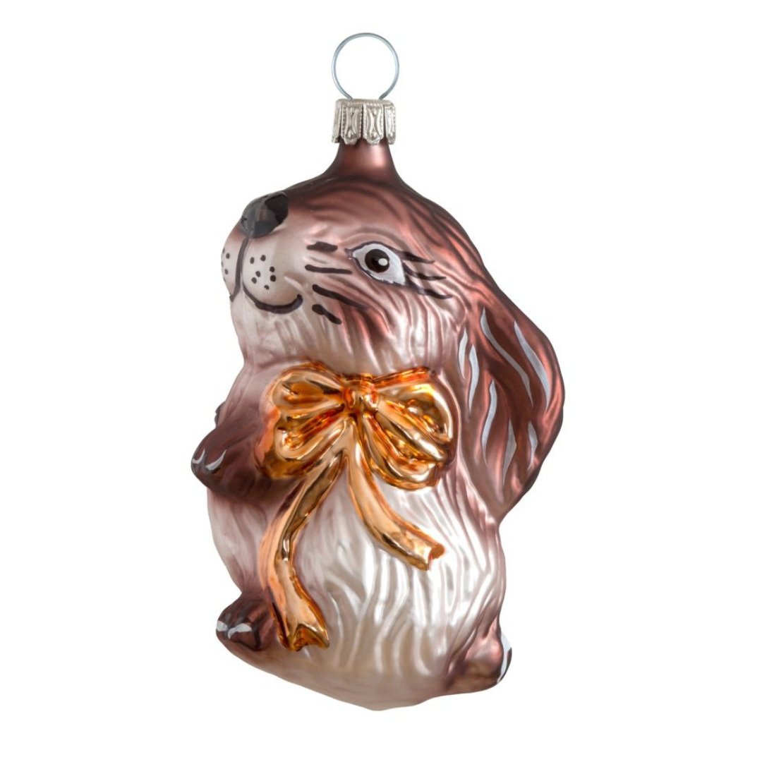 Brown Hermione Rabbit Ornament by Glas Bartholmes