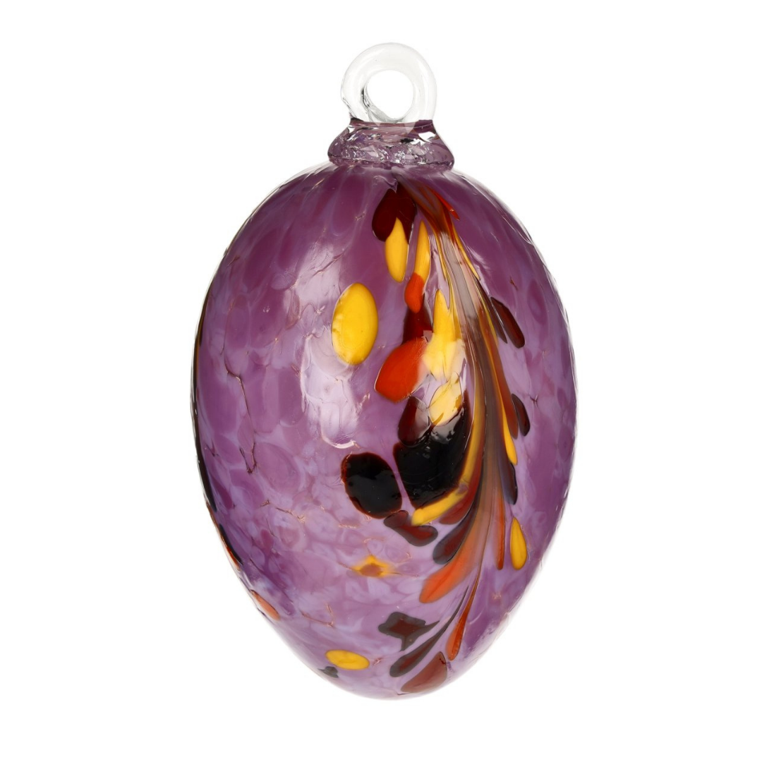 Mouthblown Glass Egg Ornament, Lilac by Richard Mahr GmbH