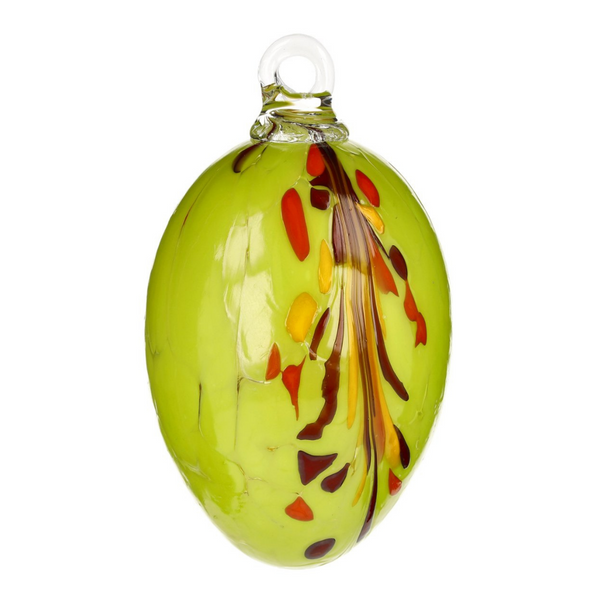 Mouthblown Glass Egg Ornament, Yellow Apple by Richard Mahr GmbH