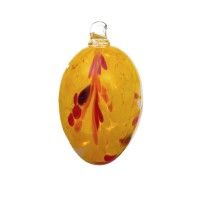 Glass Egg, Yellow Ornament by Marolin Manufaktur