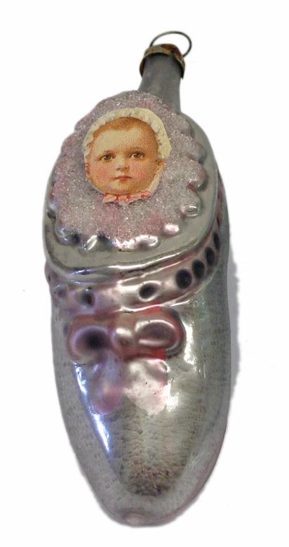 Pink Baby Shoe Antique Style Ornament by Nostalgie-Christbaumschmuck UG