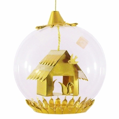 Birdhouse Foil Ornament by Resl Lenz