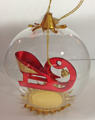 Red Sled Ornament by Resl Lenz