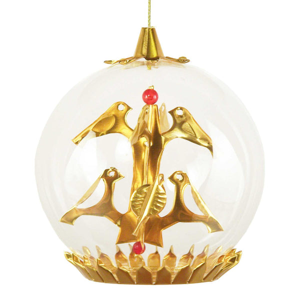Bird Tree, Gold with Red Bead Foil Ornament by Resl Lenz