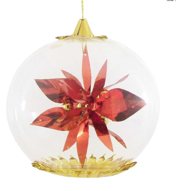 Red Lotus Flower Ornament by Resl Lenz
