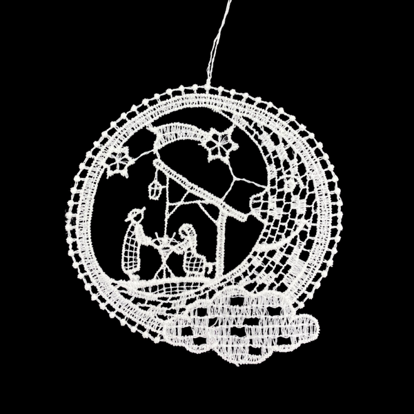 Lace Moon with Crib Ornament by StiVoTex Vogel