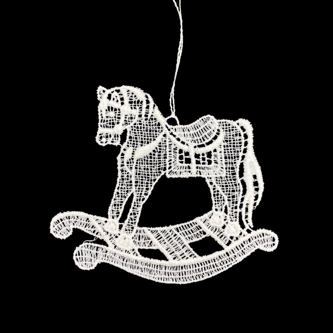 Lace Rocking Horse Ornament by Stickservice Patrick Vogel