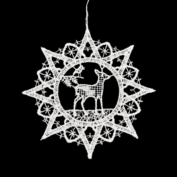 Star Frame Lace Ornament with Deer by StiVoTex Vogel