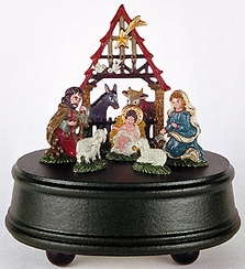 Nativity with Barn AnimalsPewter Music Box by Kuhn