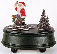 Santa Pewter Music Box by Kuehn Pewter