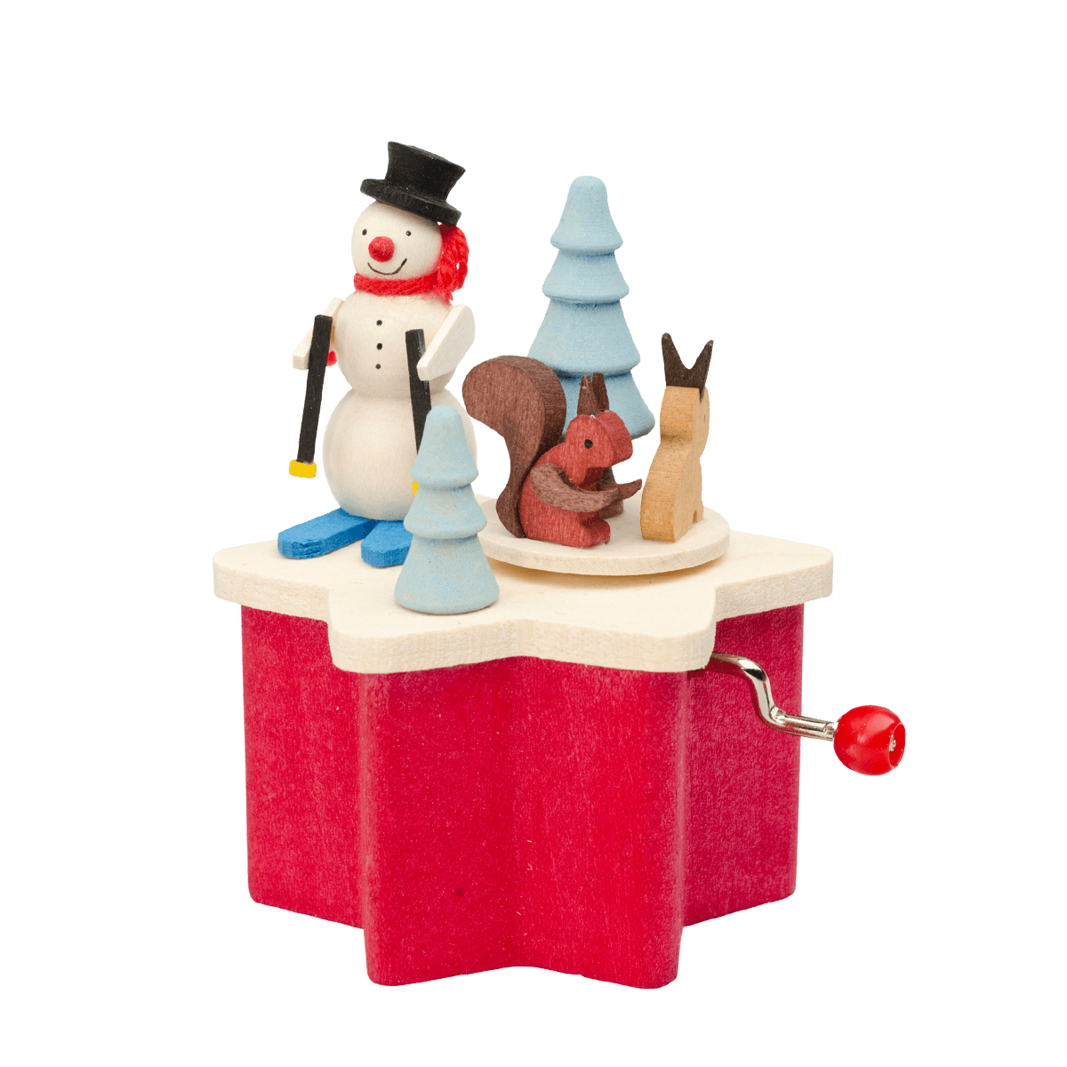 crank Snowman Music Box by Graupner Holzminiaturen