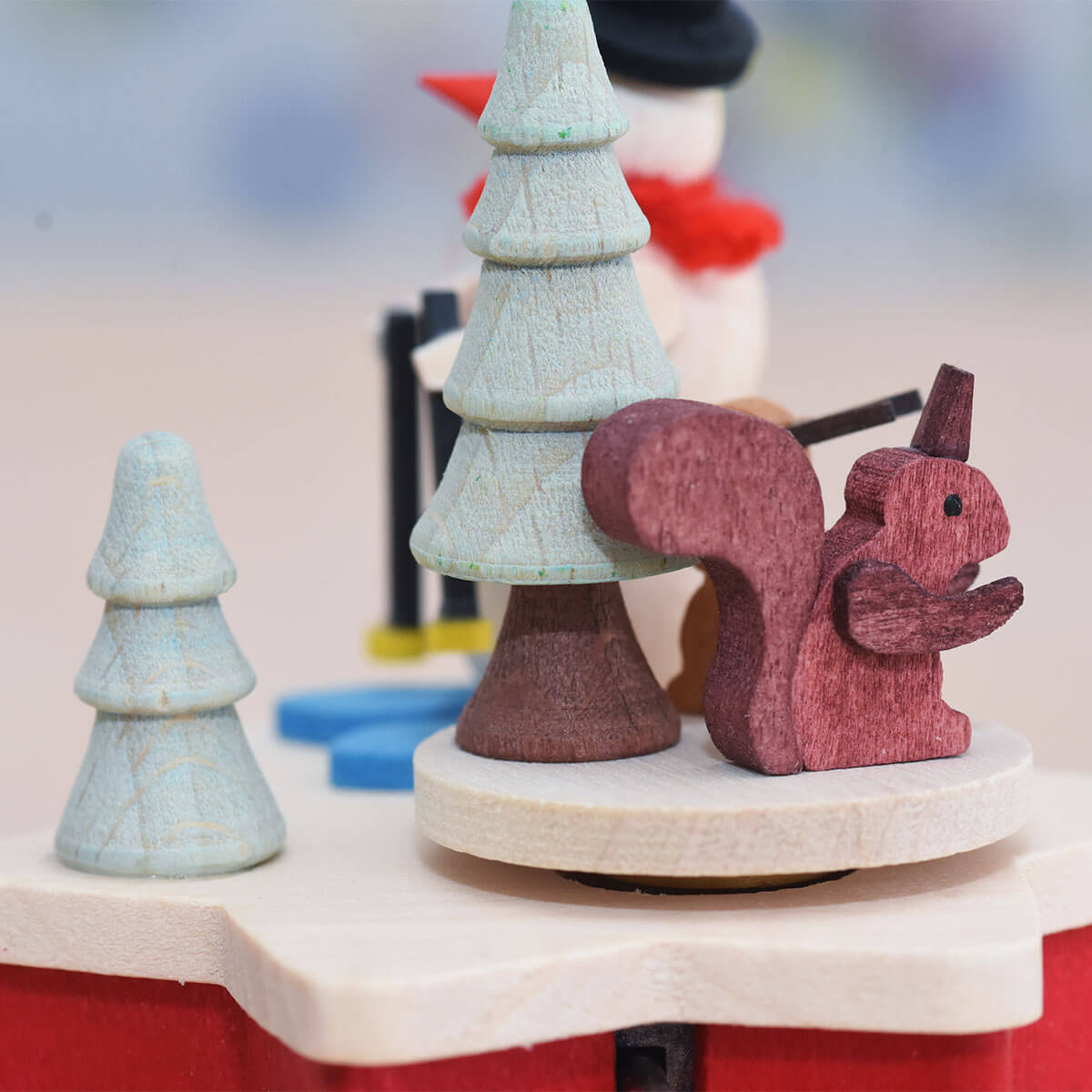 crank Snowman Music Box by Graupner Holzminiaturen